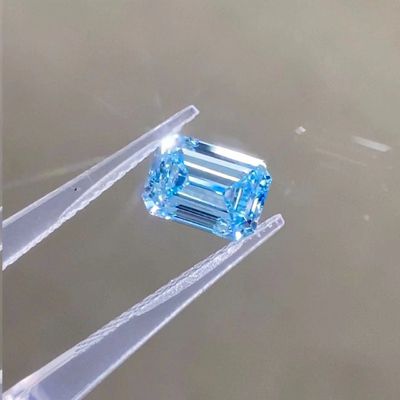 Diamantes azules crecidos laboratorio flojo intenso de lujo Emerald Cut del color