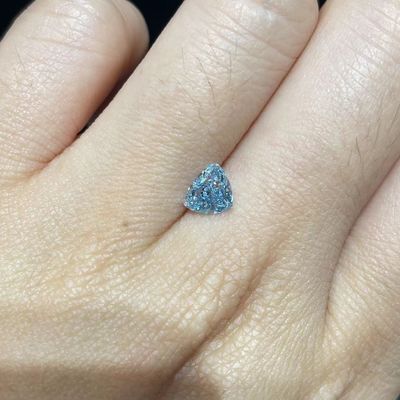 el laboratorio 0.89Carat creó los diamantes coloreados triangulares cortó diamantes artificiales azules