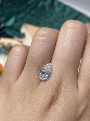 Cultivo blanco en forma de pera crecido laboratorio multi del diamante 1.58ct del CVD del tamaño