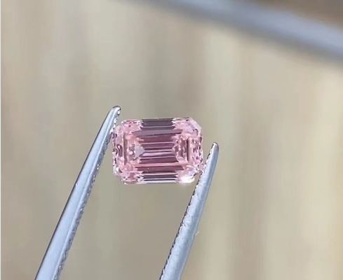 Grado ligero de lujo de Emerald Cut Lab Grown Pink de la joyería sintética de los diamantes