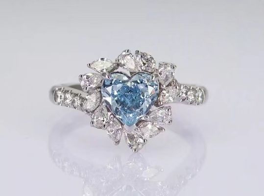 Laboratorio Diamante joyería anillo de compromiso anillo de boda corazón azul diamante diamantes sintéticos sueltos