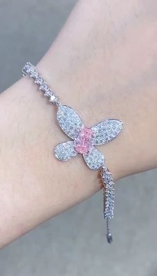 Brazalete de diamante sintético suelto Producto de mariposas Producción de joyas Collar de orejas