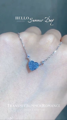 Collar de colgante de diamante creado por Blue Lab de 1.51ct cortado en el corazón certificado GRC