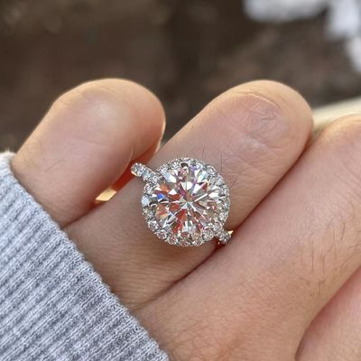 18K Oro Real DEF VS Anillo de Diamante Crecido en Laboratorio Joyería fina personalizada