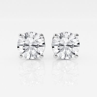 4 garras Aretes AU750 CVD DEF VS VVS redondo Diamantes sintéticos cultivados en laboratorio Certificado IGI