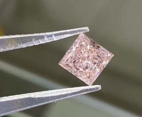 Corte de la princesa rosa de laboratorio diamantes crecidos rosa claro de forma cuadrada joyería decoraciones