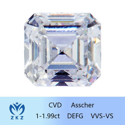 Forma cuadrada sintética 1ct Rango CVD Asesor de corte de laboratorio Diamante sin color