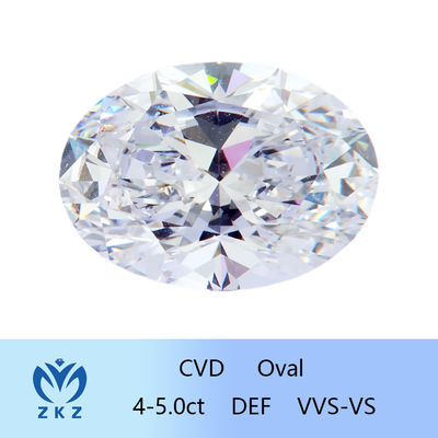 Sintético incoloro 4-5ct CVD de laboratorio cultivado Oval Diamante 10 dureza de Mohs