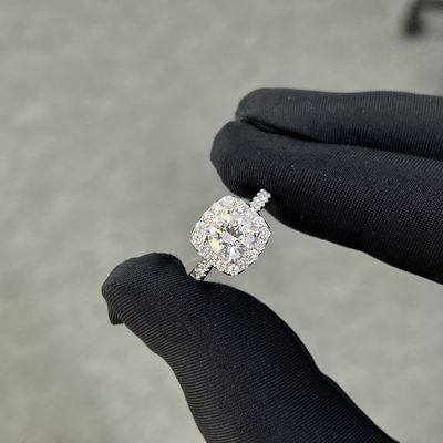 1.008ct D/E VVS redondo CVD Anillo de diamante blanco Anillos de diamante de laboratorio cultivados con certificación IGI